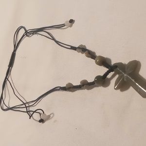 Jadeite natural stone necklace hand made adjustable 26 to 15 inches long